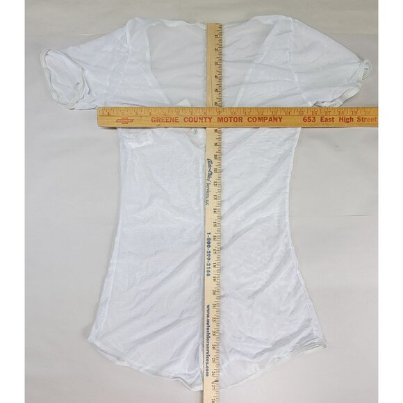 Stylish Bathing Suit Swimwear Cover-Up Soft white Sheer Size Medium New w Tags - Picture 8 of 8